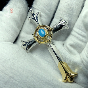 鹫见太郎tarowashimi松石海浪轮先金十字架吊坠哼哈手工特价促销