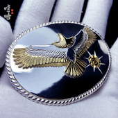鹫见太郎tarowashimi金翅鹰射线皮带扣哼哈手工定制18K印第安纯银