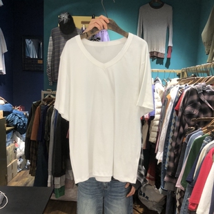 MERCI LINDA东大门㊣实拍女士新款推荐真品T恤不含内搭双V领