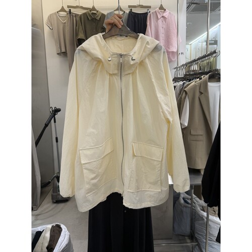 THE SIL/1 2ILLY㊣韩国东大门直邮女装新品推荐夹克兜帽褶皱