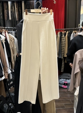 HERISH-HAUTE东大门㊣实拍女装新品时尚推荐休闲休闲裤绒面革