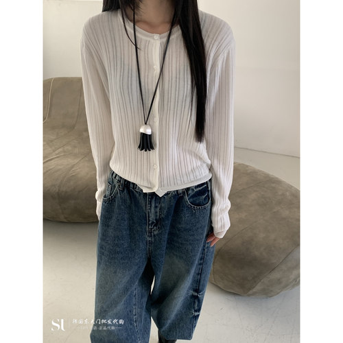 RIVER RAIN㊣东大门实拍女士26秋季新款真品针织衫柔软开衫罗纹