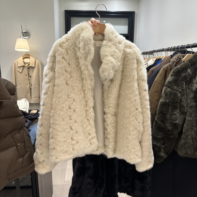 NOTTINGHAM东大门㊣直邮女士新品时尚25秋冬短款大衣毛绒高领