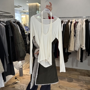 CREAMVILLA东大门㊣实拍女装新品时尚真品25秋冬长袖T恤假两件