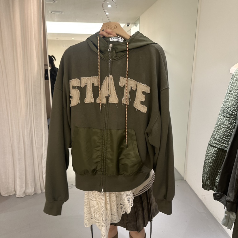 VAULT韩国代购㊣女士新款热卖休闲时尚真品25秋冬人气夹克兜帽