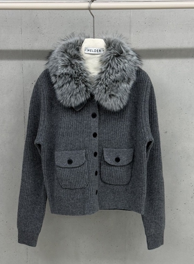 HELDER韩国直邮㊣女装新款时尚真品毛衣毛领可拆可拆卸毛绒