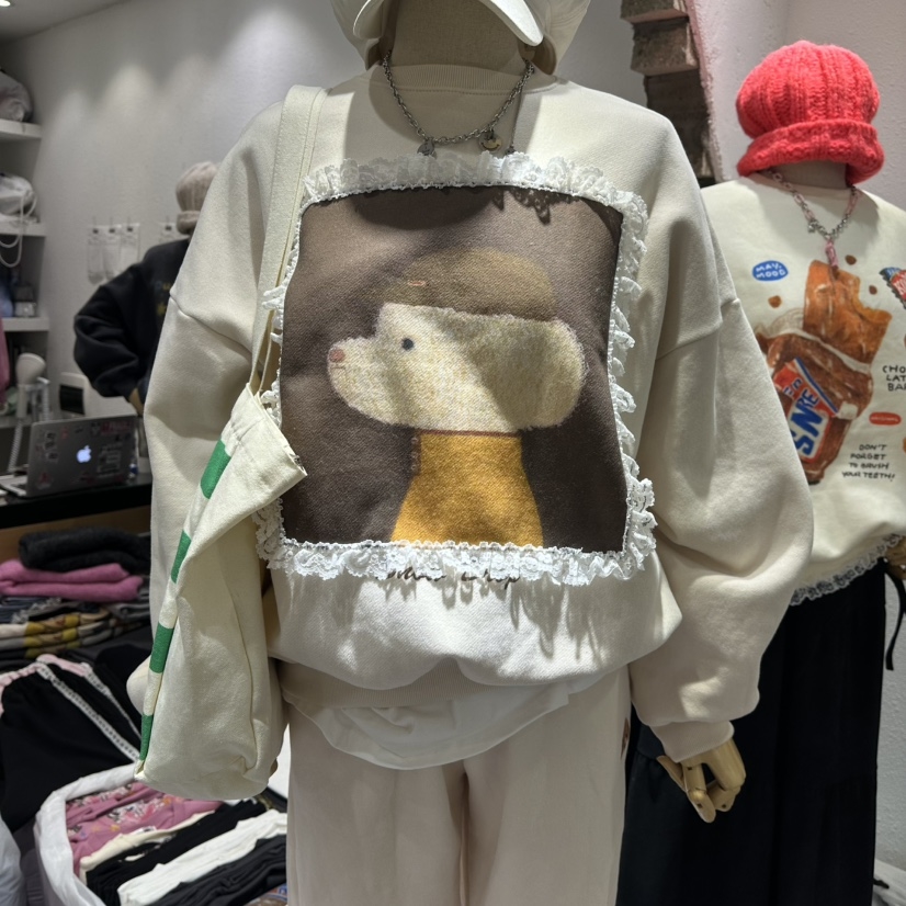 EVE韩国代购㊣女装新品真品时尚休闲人气热卖25秋冬卫衣内里绒