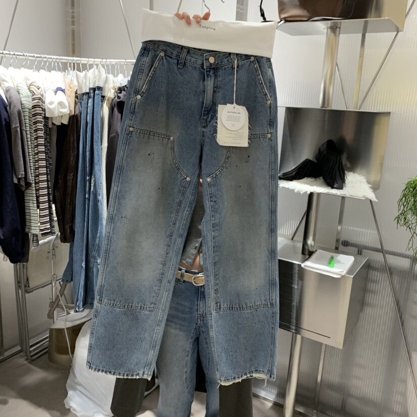 TEMPTING㊣东大门代购女士26秋冬新品真品热卖时尚休闲牛仔裤图片