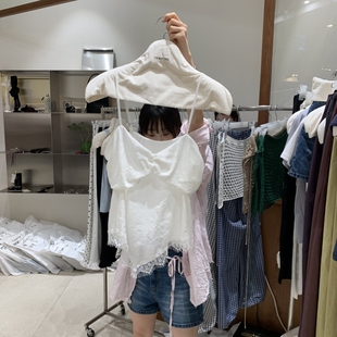 TEMPTING㊣韩国东大门直邮女装新款人气休闲26春夏吊带背心蕾丝