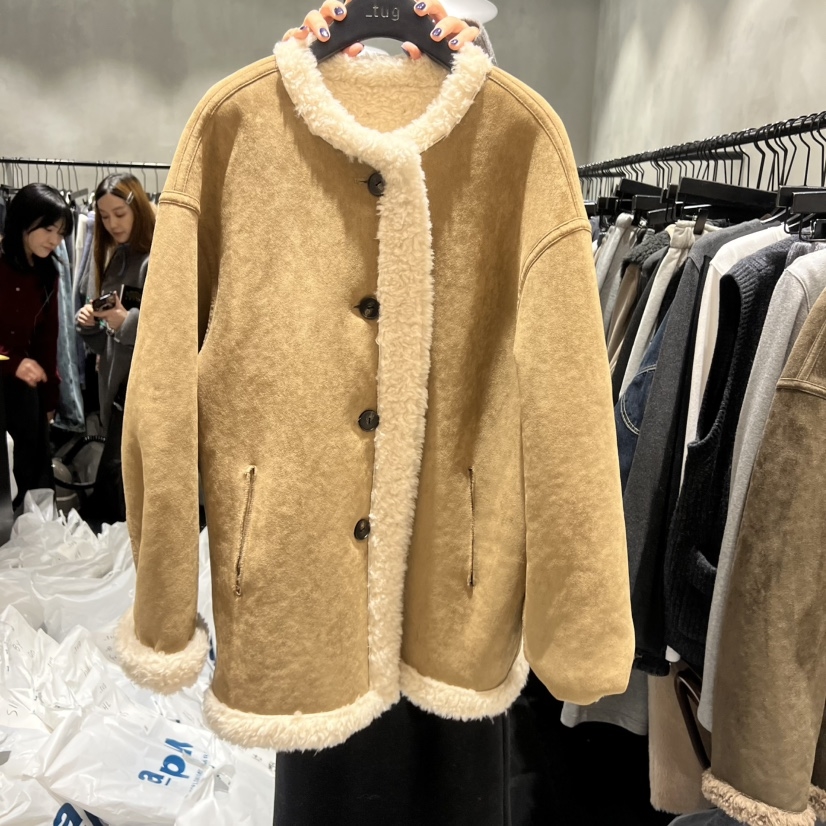 TUG东大门㊣实拍女装新款时尚推荐人气休闲热卖短款大衣双面