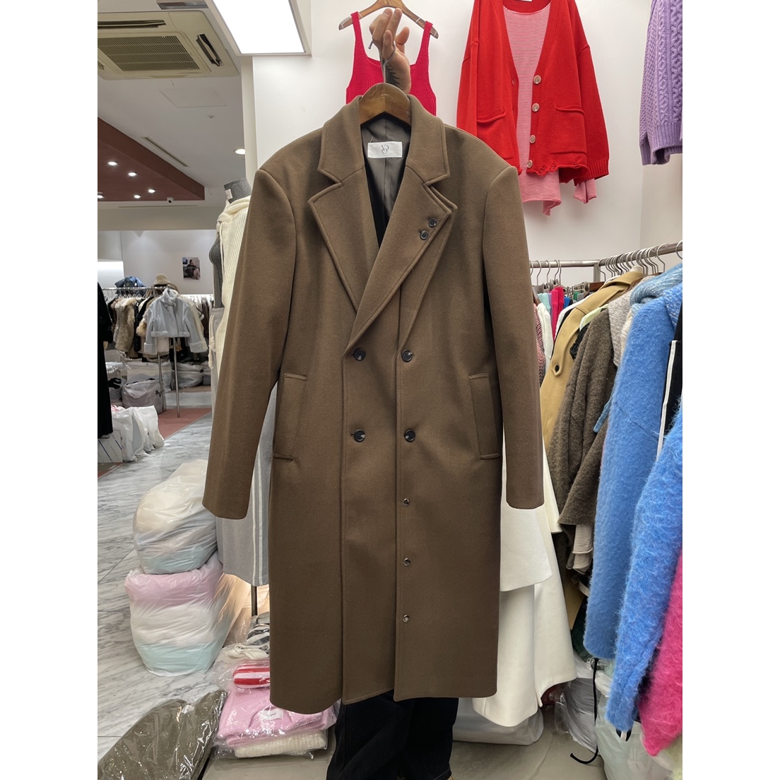 PAIRING韩国代购㊣女士新款推荐真品休闲人气中长款大衣羊毛