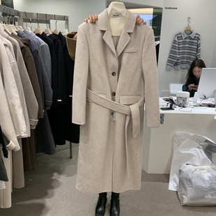 MADELEINE韩国代购㊣女士26秋冬新款热卖中长款大衣含腰带羊绒