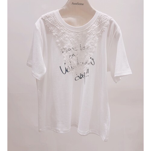 AWESOME-P韩国代购㊣女装新品时尚推荐人气26春夏热卖T恤蕾丝