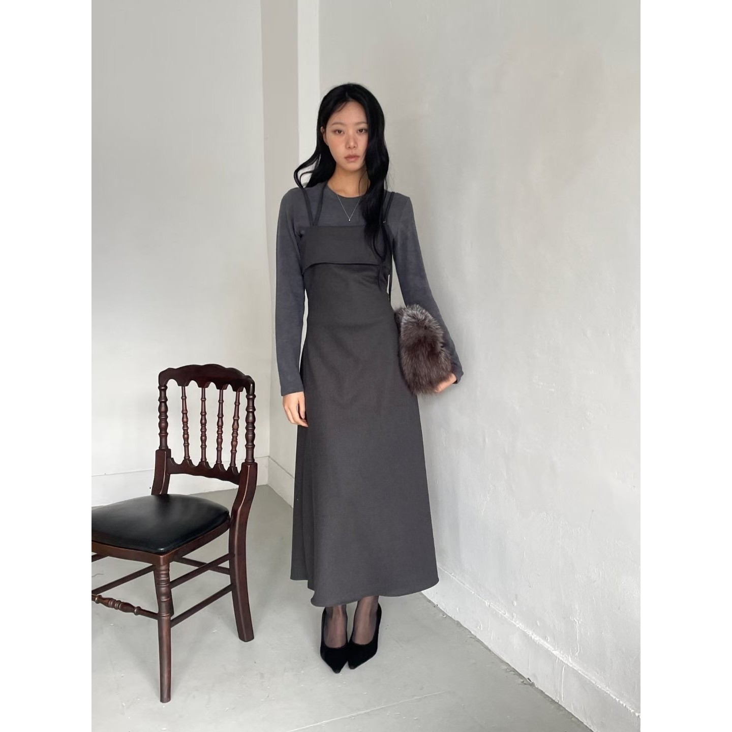 AWESOME-ot东大门㊣代购女士新品25秋冬真品连衣裙不含内搭,运动/瑜伽/健身/球迷用品,广场舞连衣裙,淘宝优惠券,粉丝福利购,淘宝优惠卷