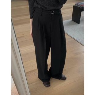 HAY KNOCK东大门㊣直邮女装新款25秋冬推荐休闲裤含腰带羊毛