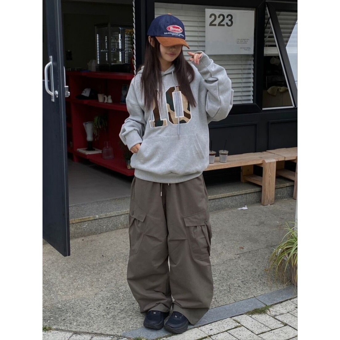 NUT韩国代购㊣女士新款休闲真品人气25秋冬卫衣连帽衫加绒抓绒