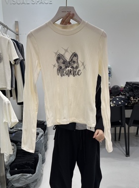 VISUAL SPACE韩国代购㊣女装新款热卖推荐25秋冬真品长袖T恤