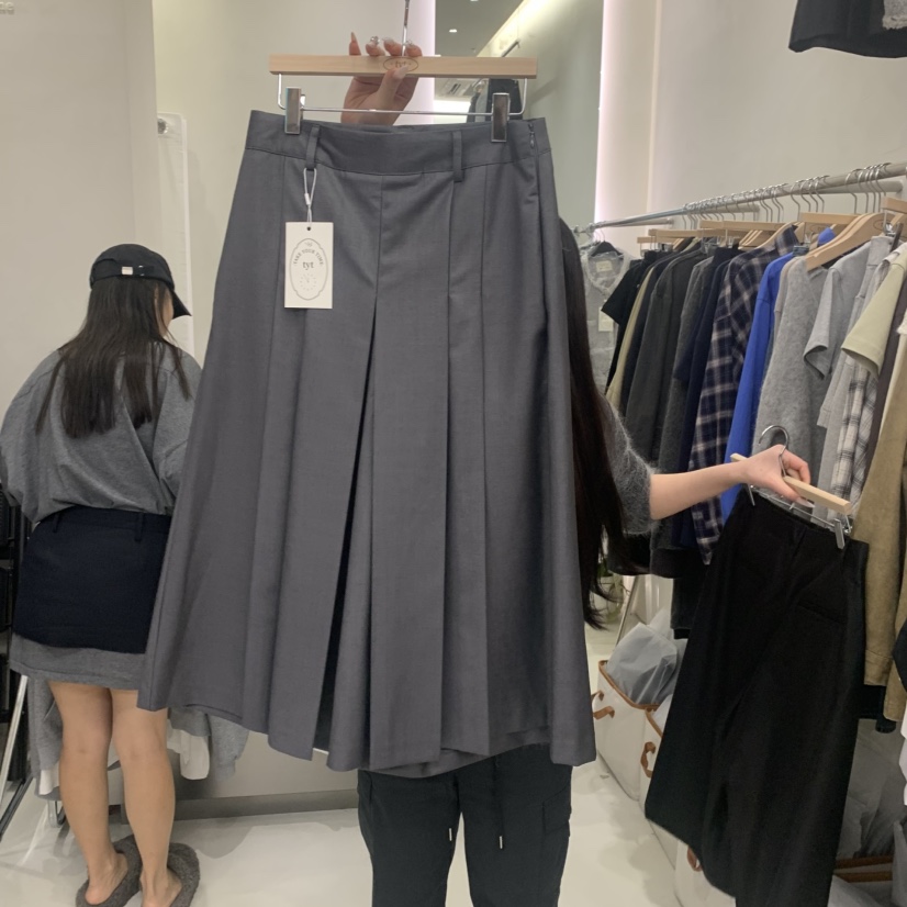 TAKE YOUE TIME韩国代购㊣女士新品休闲半身裙中短裙百褶