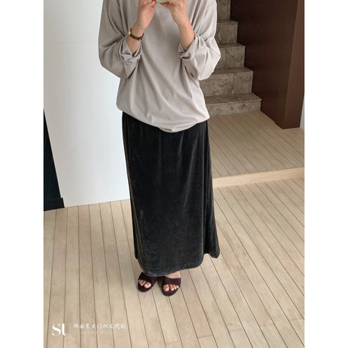 REGULARLY/PLACOR韩国直邮㊣女士26秋冬新品热卖长裙天鹅绒