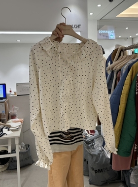 CONNAUGHT东大门㊣代购女士新品人气热卖真品25秋冬衬衫褶皱