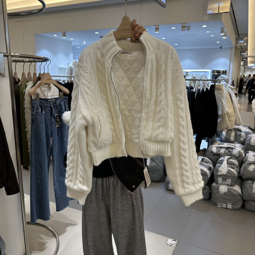 RENDER韩国代购㊣女装新款热卖休闲推荐人气毛衣短款针织羊毛