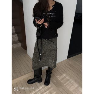 SPECIAL东大门直邮㊣女士26秋冬新款真品半身裙中短裙灯芯绒豹纹