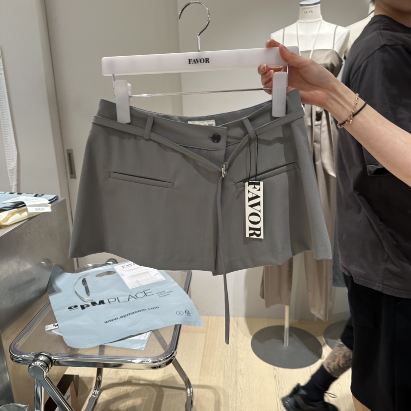 FAVOR东大门㊣代购女士新品25春夏真品人气热卖时尚短裙含腰带