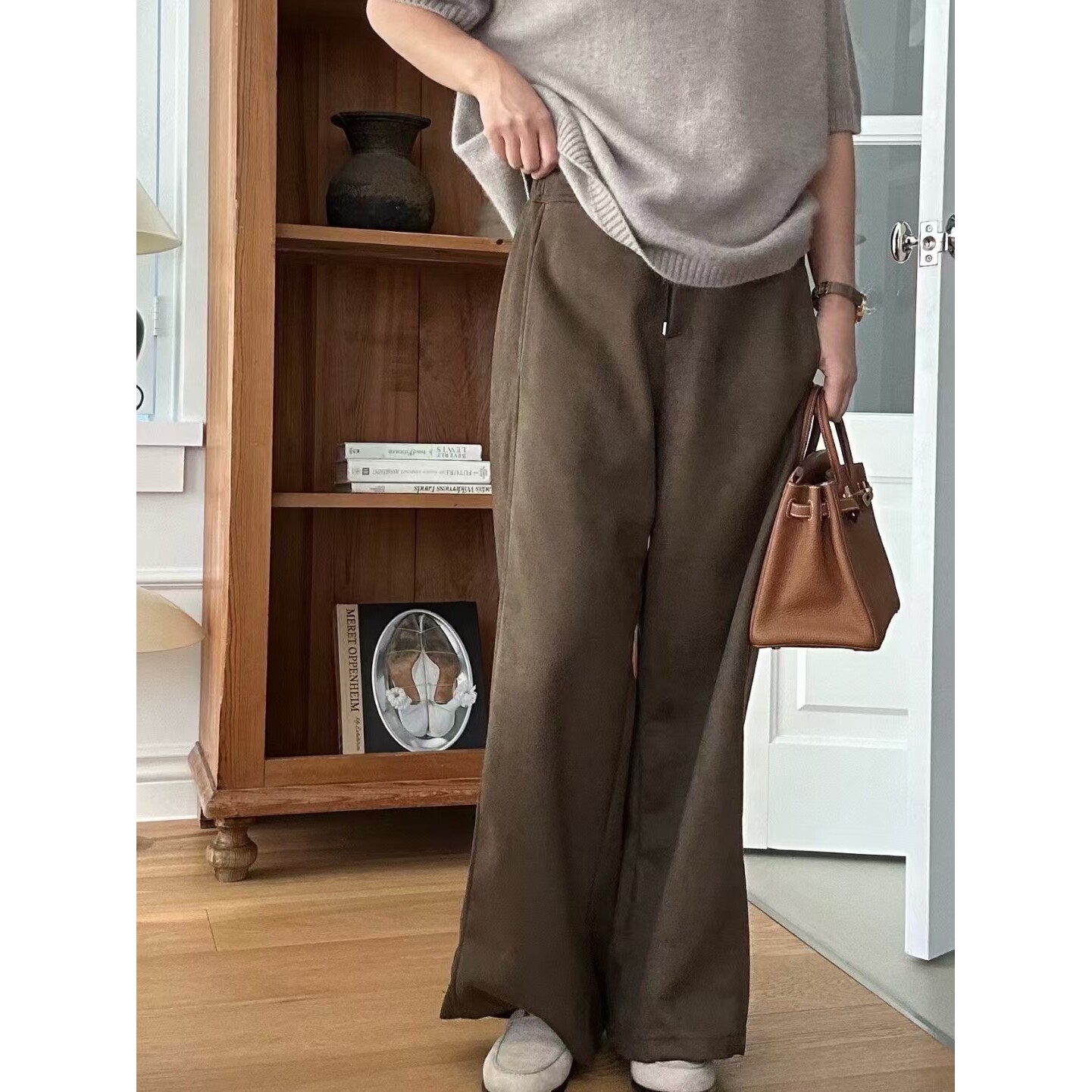 KIND-ot东大门㊣直邮女装新款热卖时尚25秋冬休闲裤皮裤麂皮