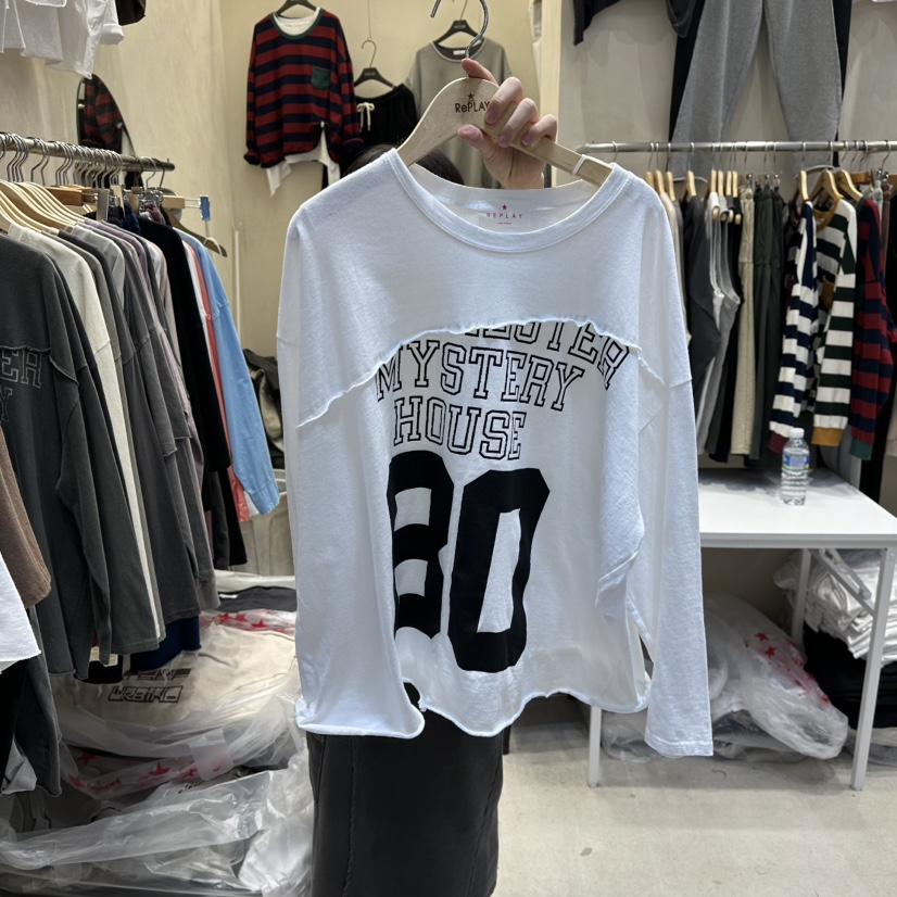 REPLAY韩国代购㊣女装新品人气热卖推荐休闲25秋冬真品长袖T恤
