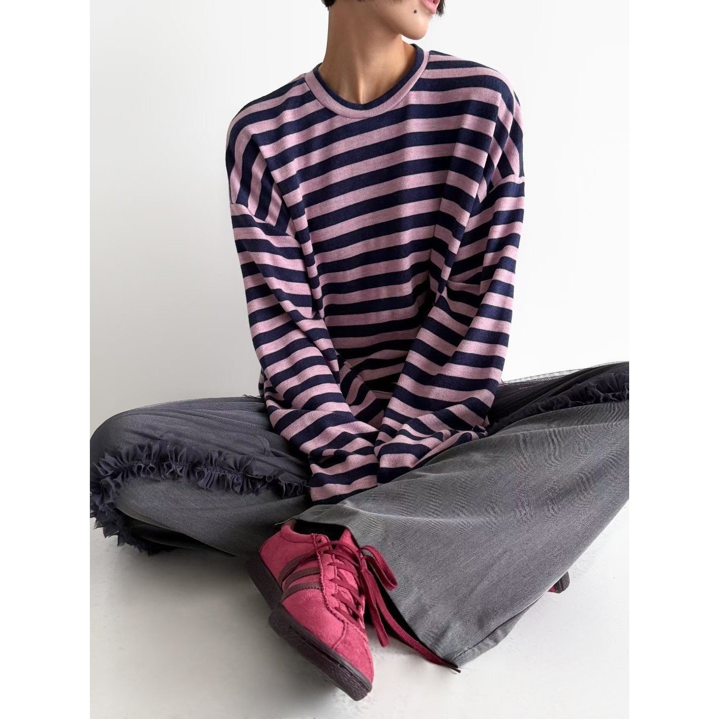 CRACKER_韩国直邮㊣女装新款25秋冬人气休闲时尚长袖T恤单排扣