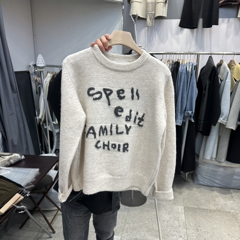 BLOOM-Q东大门㊣代购女装新款真品人气休闲25秋冬毛衣刺绣