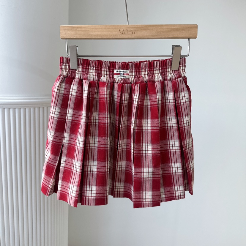 PALETTE东大门㊣代购女士新品推荐热卖人气裙裤百褶格纹褶裙