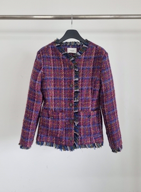 VERANDA东大门㊣直邮女士新品真品25秋冬推荐夹克粗花呢格子