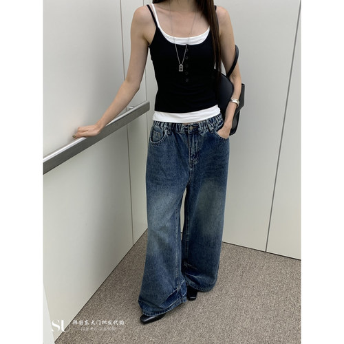 RIVER RAIN韩国代购㊣女士26秋季新品真品热卖推荐牛仔裤条纹