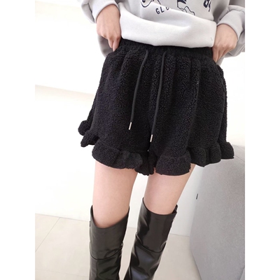 LAYERING东大门㊣实拍女士新款人气25秋冬真品时尚短裤荷叶边