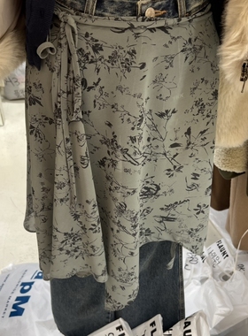 FLAUNT东大门㊣代购女士新品人气半身裙中短裙披肩花朵雪纺