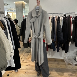 CREAMVILLA韩国直邮㊣女士新款热卖人气真品中长款大衣羊驼毛