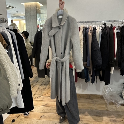 CREAMVILLA韩国直邮㊣女士新款热卖人气真品中长款大衣羊驼毛