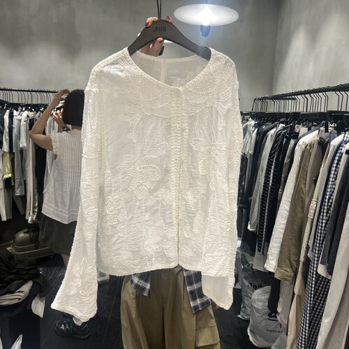 TUG㊣东大门实拍女装新款真品人气时尚26春夏推荐休闲衬衫刺绣
