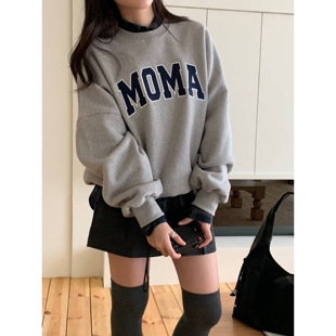 SATURDAY韩国代购㊣女装新品休闲人气25秋冬推荐时尚卫衣刺绣