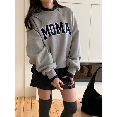 SATURDAY韩国代购㊣女装新品休闲人气25秋冬推荐时尚卫衣刺绣