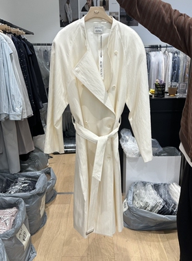 aube nunt韩国代购㊣女士新款26春夏休闲推荐长款风衣含腰带