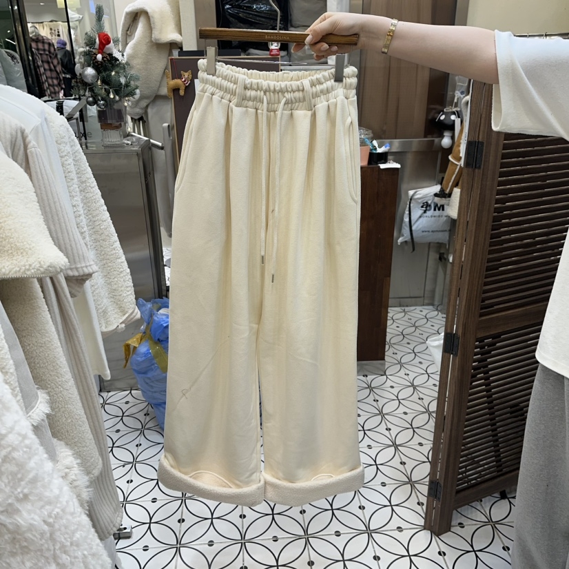 BAMBOLINA东大门㊣代购女士新品休闲真品25秋冬休闲裤内里绒