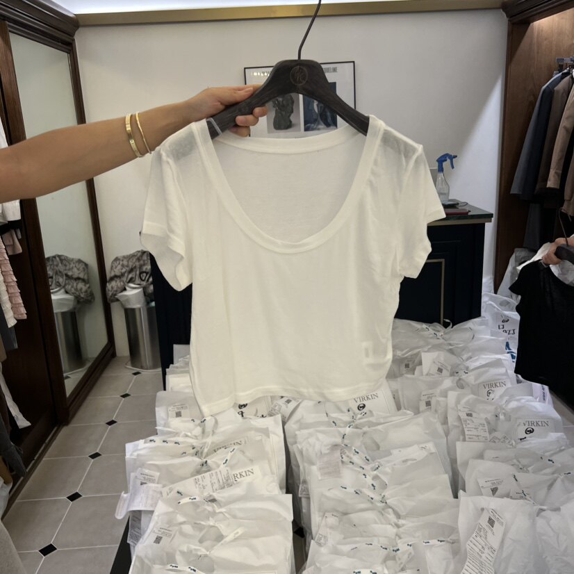 VIRKIN东大门㊣实拍女士新品热卖真品休闲人气推荐T恤天丝羊毛