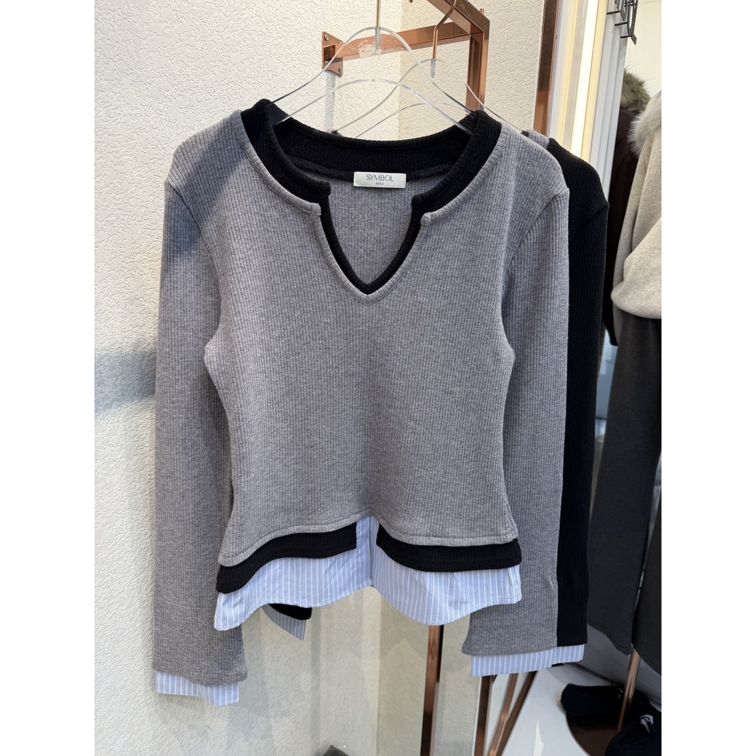 SYMBOL东大门㊣实拍女装新款25秋冬时尚人气真品休闲长袖T恤