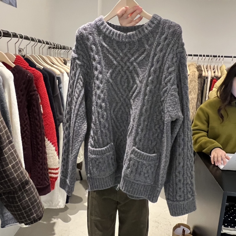 PLATE东大门㊣实拍女装新品时尚休闲人气推荐真品25秋冬毛衣
