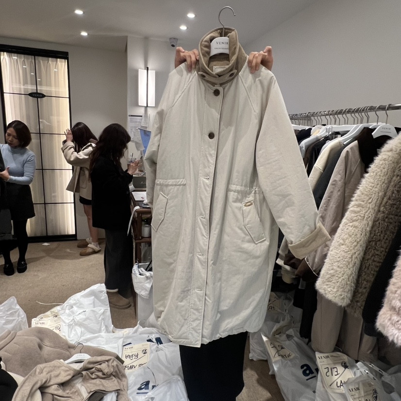 VENIR-a东大门㊣直邮女装新款推荐休闲真品25秋冬中长款大衣棉