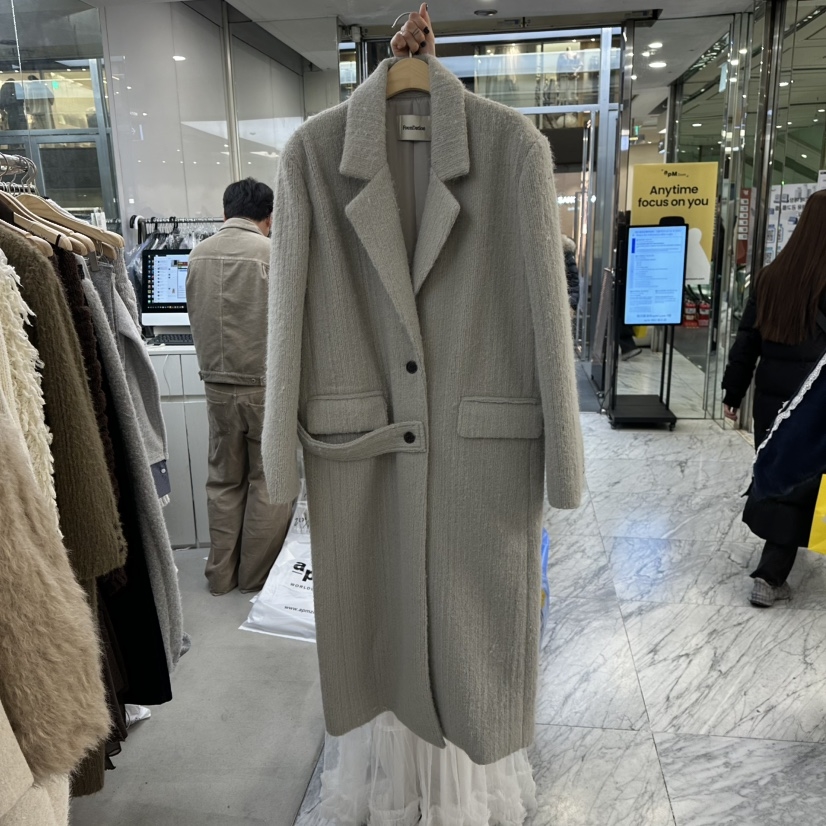 FOUNDATION韩国代购㊣女装新款推荐时尚真品25秋冬中长款大衣