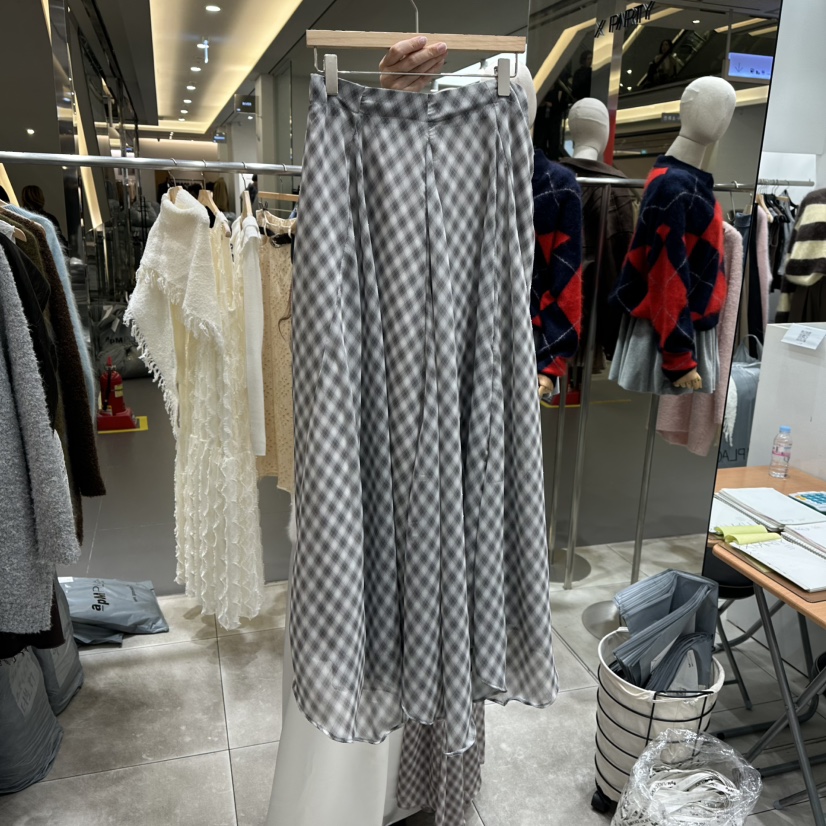XPARTY韩国代购㊣女装新品25秋冬休闲真品热卖推荐时尚长裙