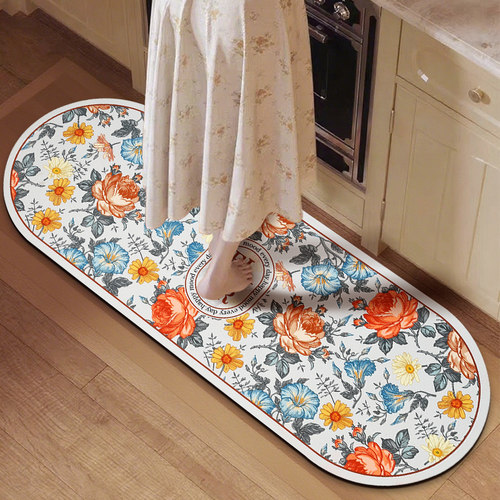 厨房地垫防水防油脚垫入户地毯硅藻泥可擦免洗速干耐脏吸水防滑垫